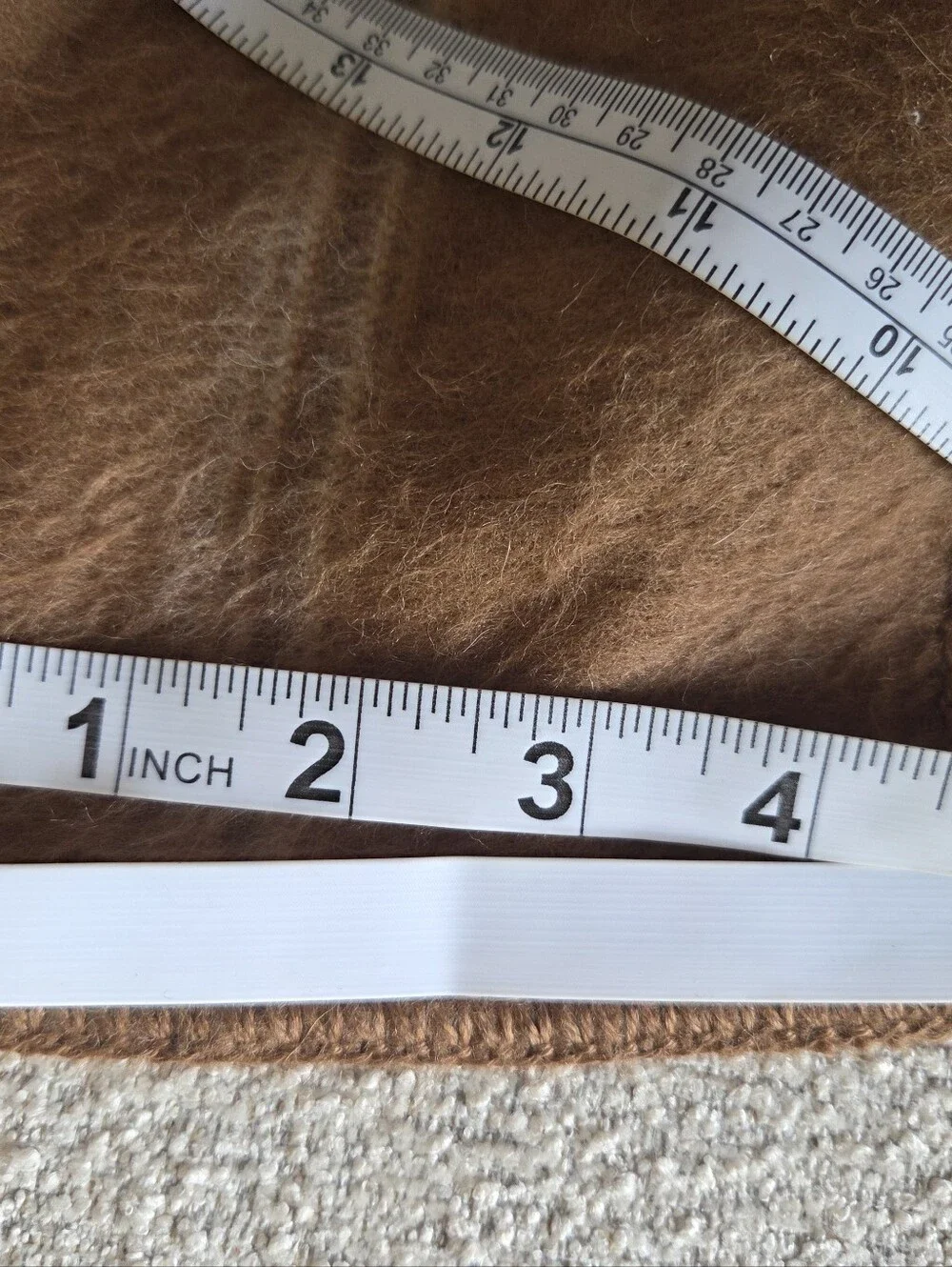 Alpaca Camargo Brown Striped Fringe Scarf Made In Peru Soft Winter Cozy Neutral